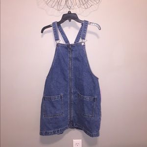 Jean Zip-up Overall Dress